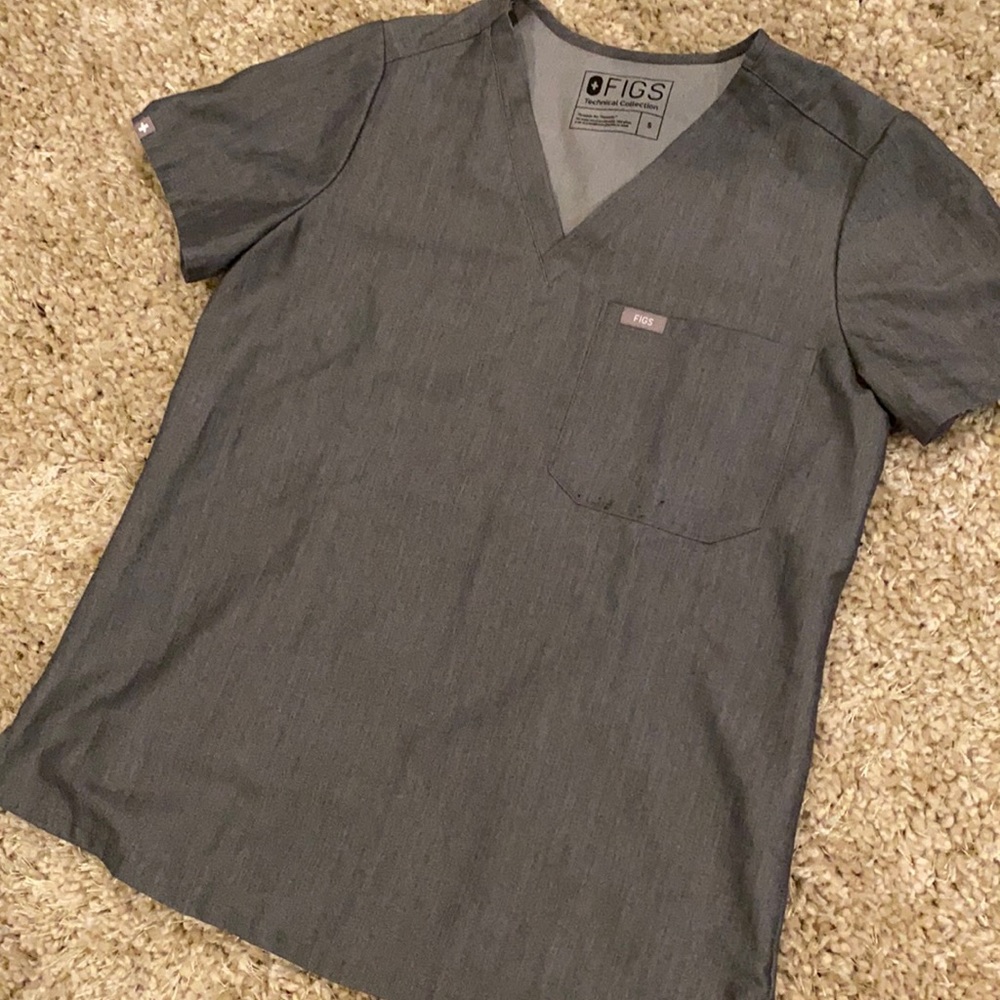 Figs Scrubs Grey One Pocket Small
